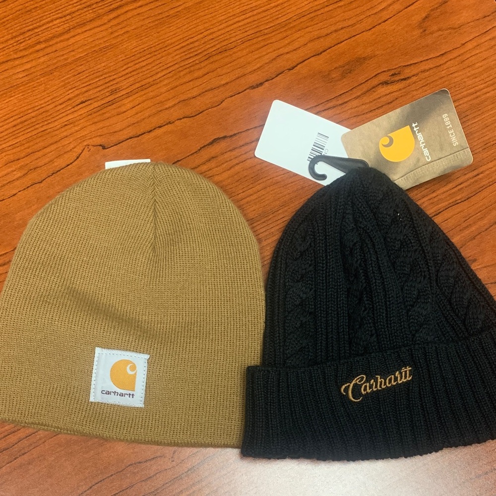 Carhartt Brown and Black Knit Beanies